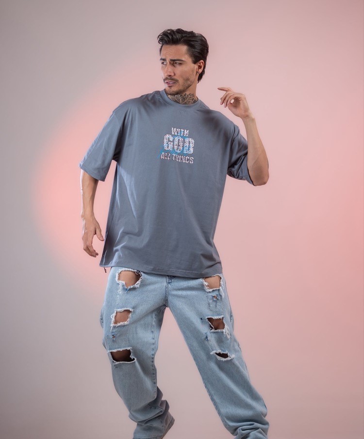 تیشرت چاپی مردانه The God All Things  سه سایزی XL 2XL 3XL